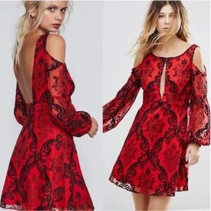 FREE PEOPLE WANT TO WANT ME EMBROIDERED MINI DRESS